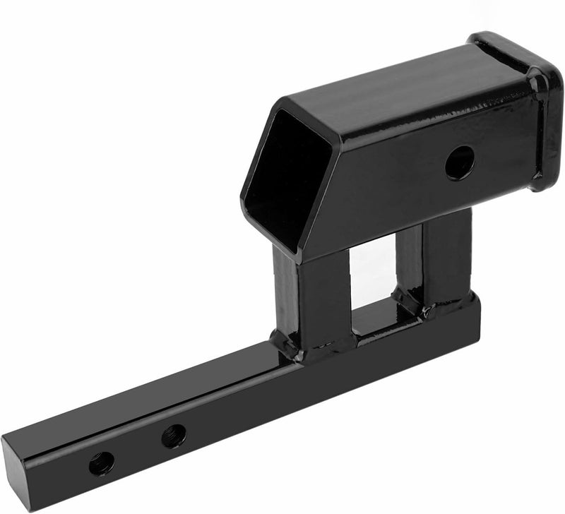 Geksion 1.25" to 2" Hitch Adapter Solid Shank, 4" Rise/Drop, 1.25" Extension with 2 Sets of Hitch Pins & Clips - Image 3